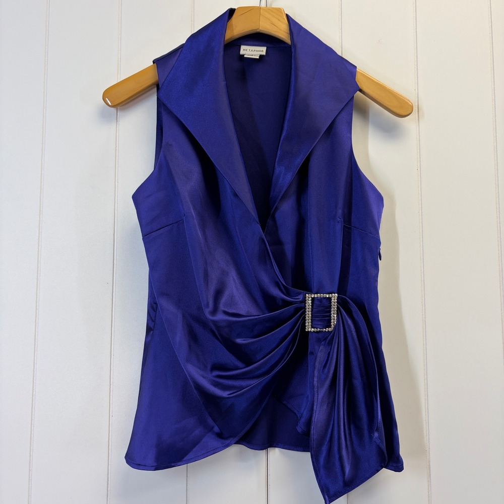 Metaphor 90s Y2K Sleeveless Glam Top Womens Size S Night Out Formal Cocktail